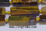 CCU618 15.5 inches 8*20mm - 10*30mm cuboid yellow tiger eye beads