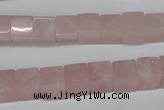 CCU63 15.5 inches 8*8mm cube rose quartz beads wholesale