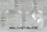 CCU770 15 inches 10*10mm faceted cube white crystal beads