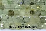 CCU878 15 inches 4mm faceted cube prehnite beads