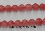 CCY112 15.5 inches 8mm faceted round cherry quartz beads wholesale