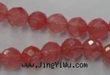 CCY113 15.5 inches 10mm faceted round cherry quartz beads wholesale