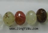 CCY405 15.5 inches 14*18mm faceted rondelle volcano cherry quartz beads