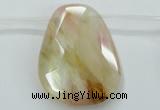 CCY445 Top-drilled 30*40mm faceted trapezoid volcano cherry quartz beads