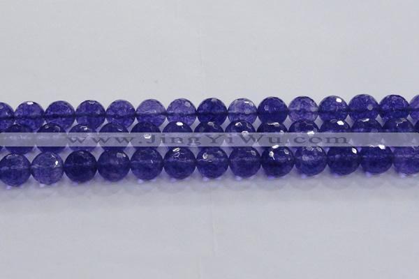 CCY607 15.5 inches 18mm faceted round blue cherry quartz beads
