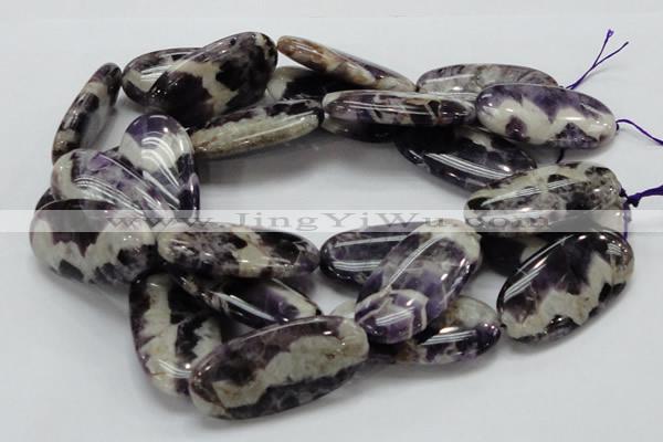 CDA14 15.5 inches 25*50mm oval dogtooth amethyst quartz beads