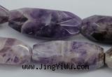 CDA30 15.5 inches 15*38mm – 16*40mm faceted rice dogtooth amethyst beads