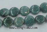 CDB16 15.5 inches 12mm flat round natural new dragon blood jasper beads