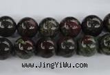 CDB253 15.5 inches 12mm round natural dragon blood jasper beads
