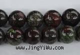 CDB254 15.5 inches 14mm round natural dragon blood jasper beads