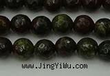 CDB310 15.5 inches 4mm faceted round dragon blood jasper beads