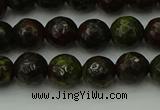 CDB311 15.5 inches 6mm faceted round dragon blood jasper beads