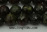 CDB313 15.5 inches 10mm faceted round dragon blood jasper beads