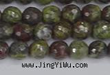 CDB321 15.5 inches 6mm faceted round dragon blood jasper beads
