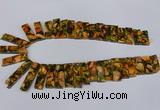 CDE1008 Top drilled 9*15mm - 10*45mm sticks sea sediment jasper beads
