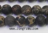 CDE1046 15.5 inches 6mm round matte sea sediment jasper beads