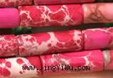 CDE1102 15.5 inches 4*13mm tube sea sediment jasper beads