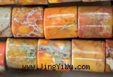 CDE1340 15.5 inches 8*8mm tube sea sediment jasper beads