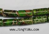 CDE141 15.5 inches 8*17mm tube dyed sea sediment jasper beads