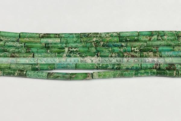 CDE1427 15.5 inches 4*13mm tube sea sediment jasper beads wholesale