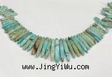 CDE1461 Top drilled 5*15mm - 6*45mm sticks sea sediment jasper beads