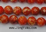 CDE2100 15.5 inches 6mm faceted round dyed sea sediment jasper beads