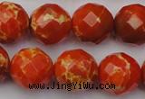 CDE2106 15.5 inches 18mm faceted round dyed sea sediment jasper beads