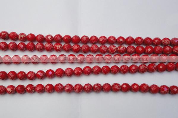CDE2120 15.5 inches 6mm faceted round dyed sea sediment jasper beads