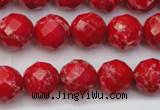CDE2122 15.5 inches 10mm faceted round dyed sea sediment jasper beads