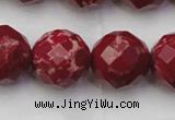 CDE2139 15.5 inches 24mm faceted round dyed sea sediment jasper beads
