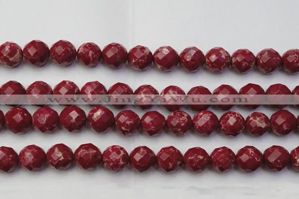 CDE2139 15.5 inches 24mm faceted round dyed sea sediment jasper beads