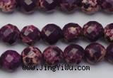 CDE2141 15.5 inches 8mm faceted round dyed sea sediment jasper beads