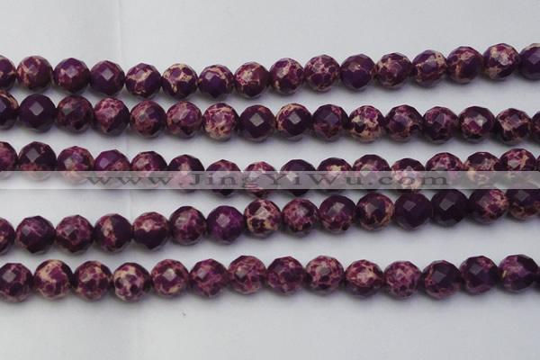 CDE2146 15.5 inches 18mm faceted round dyed sea sediment jasper beads