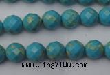 CDE2150 15.5 inches 6mm faceted round dyed sea sediment jasper beads