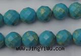 CDE2151 15.5 inches 8mm faceted round dyed sea sediment jasper beads