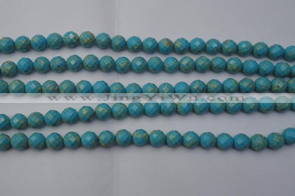 CDE2152 15.5 inches 10mm faceted round dyed sea sediment jasper beads