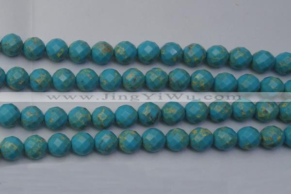 CDE2158 15.5 inches 22mm faceted round dyed sea sediment jasper beads