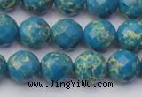 CDE2162 15.5 inches 10mm faceted round dyed sea sediment jasper beads