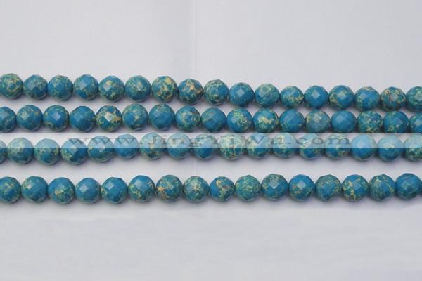 CDE2162 15.5 inches 10mm faceted round dyed sea sediment jasper beads
