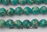 CDE2170 15.5 inches 6mm faceted round dyed sea sediment jasper beads