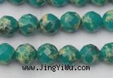 CDE2171 15.5 inches 8mm faceted round dyed sea sediment jasper beads