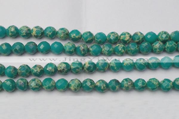 CDE2176 15.5 inches 18mm faceted round dyed sea sediment jasper beads