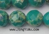 CDE2179 15.5 inches 24mm faceted round dyed sea sediment jasper beads