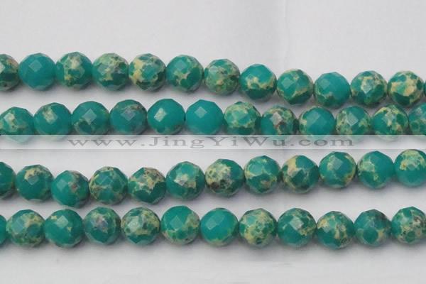 CDE2179 15.5 inches 24mm faceted round dyed sea sediment jasper beads