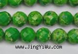 CDE2190 15.5 inches 6mm faceted round dyed sea sediment jasper beads