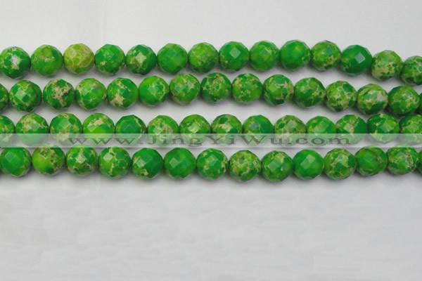 CDE2195 15.5 inches 16mm faceted round dyed sea sediment jasper beads