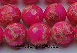 CDE2508 15.5 inches 16mm faceted round dyed sea sediment jasper beads