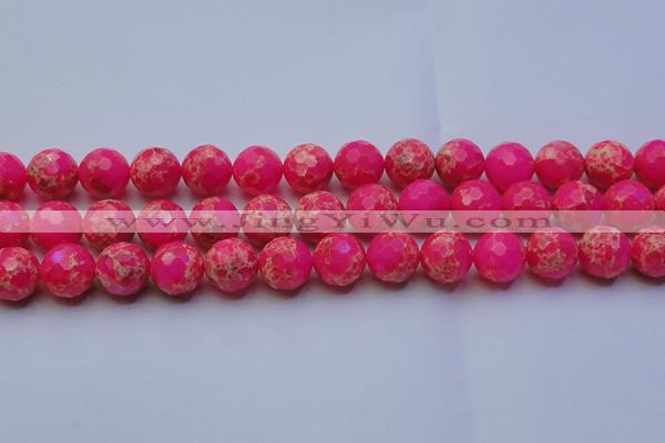 CDE2508 15.5 inches 16mm faceted round dyed sea sediment jasper beads