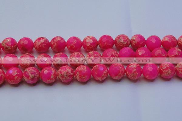 CDE2510 15.5 inches 20mm faceted round dyed sea sediment jasper beads