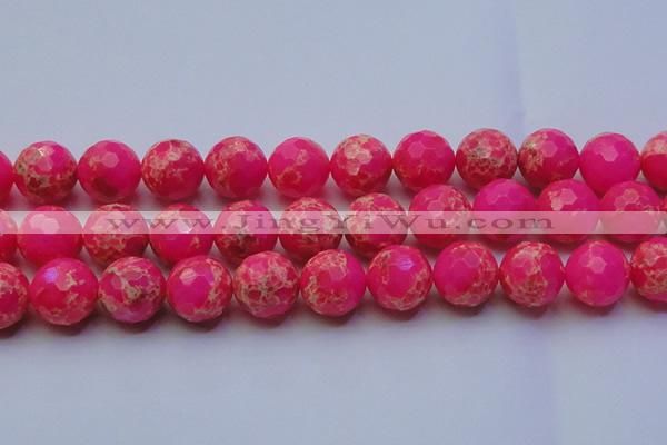 CDE2511 15.5 inches 22mm faceted round dyed sea sediment jasper beads